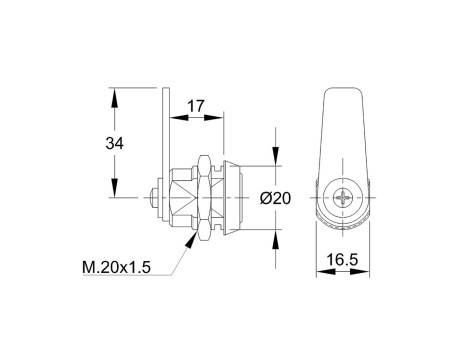 CERRADURA IFAM 111C LENGÜETA CURVA 30MM (000255)