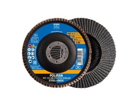 DISCO LÁMINAS LIJADORAS POLIFAN PFC 115MM Z80 STEELOX