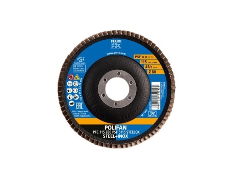 DISCO LÁMINAS LIJADORAS POLIFAN PFC 115MM Z80 STEELOX
