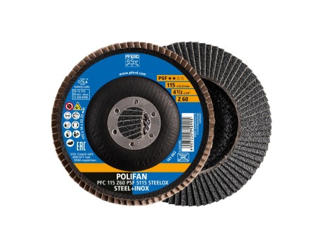 DISCO LÁMINAS LIJADORAS POLIFAN PFC 115MM Z60 STEELOX