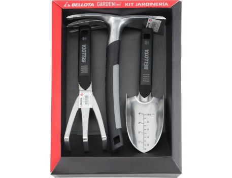 KIT DE HERRAMIENTAS MANGO CORTO DE ALUMINIO PARA ZONAS DE ROCALLA Y MACETAS / 3076