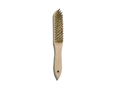 CEPILLO MANUAL CON MANGO DE MADERA, ALAMBRE DE ACERO LATONADO RECTO / 50801