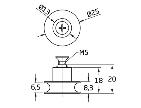 RODAMIENTO MMP08 25X16MM NYLON BLANCO