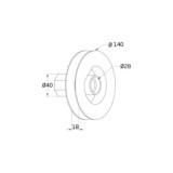 POLEA NYLON 140MM PARA RODAMIENTO CINTA 18MM