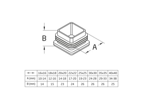 CONTERA INTERNA RECTANGULAR 661-30 NEGRA AMIG
