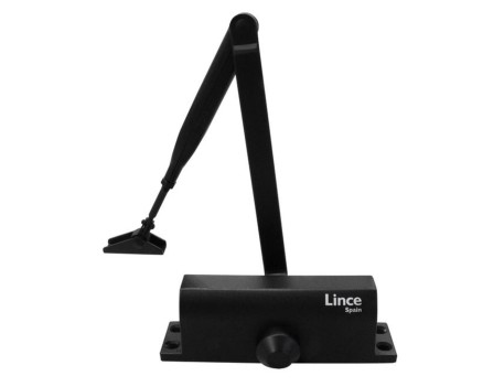 CIERRAPUERTAS LINCE CPA23RN NEGRO CON RETENEDOR FUERZA 2-3 PUERTAS 40-60KG