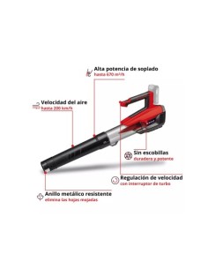 SOPLADOR HOJAS EINHELL GP-LB 18/200 LI 200KM/H 2