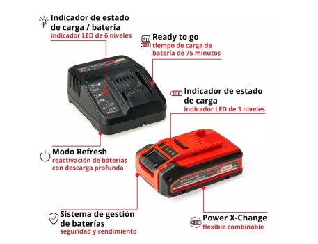 KIT CARGADOR+BATERÍA POWER X-CHANGE 18V 4AH PLUS