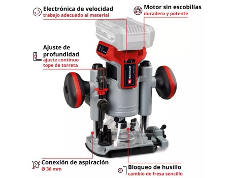 FRESADORA TP-RO 18 LI BL SOLO EINHELL PROFESIONAL