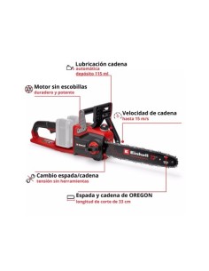 MOTOSIERRA A BATERÍA EINHELL GE-LC 36/35 LI 35CM 2