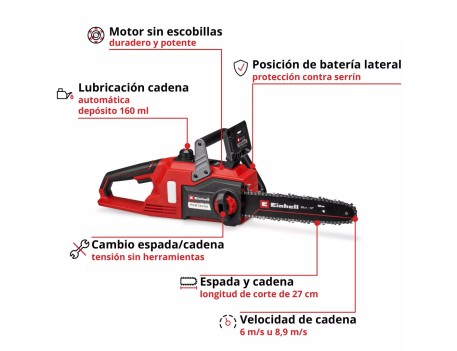 MOTOSIERRA FORTEXXA 18/30 LI 30CM 18V EINHELL