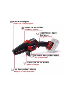 MOTOSIERRA PODA GE-PS 18/185 LI 18V 20CM EINHELL 2