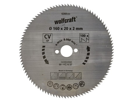 DISCO DE SIERRA CIRCULAR WOLFCRAFT 160MM 100 DIENTES