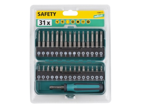 CAJA DE PUNTAS DE SEGURIDAD 31 PIEZAS WOLFCRAFT