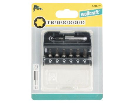 CAJA DE PUNTAS TORX WOLFCRAFT 7 PIEZAS 25 MM