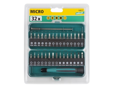 SET MICROPUNTAS PRECISIÓN WOLFCRAFT 32 PIEZAS