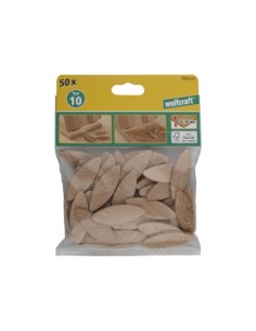 GALLETAS DE UNIÓN DE MADERA WOLFCRAFT 10 MM 50 UNIDADES 2