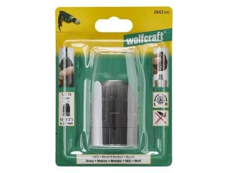 PORTABROCAS RÁPIDO WOLFCRAFT 1,5-13MM 1/2 X20