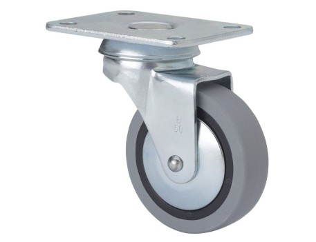 RUEDA GIRATORIA GOMA GRIS 60MM ALEX 1-0190