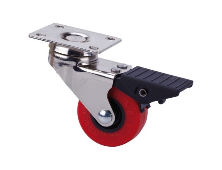 RUEDA GIRATORIA DE POLIURETANO CON FRENO 40 MM RUEDAS ALEX
