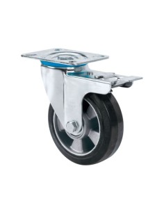 RUEDA GIRATORIA 100MM GOMA CON FRENO ALEX