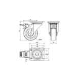 RUEDA GIRATORIA 100MM GOMA CON FRENO ALEX
