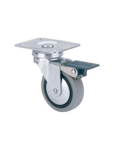 RUEDA GIRATORIA CON FRENO GOMA GRIS 50MM RUEDAS ALEX
