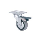 RUEDA GIRATORIA CON FRENO GOMA GRIS 50MM RUEDAS ALEX