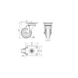 RUEDA GIRATORIA PLACA 60 MM RUEDAS ALEX 1-0163