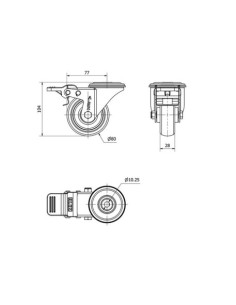 RUEDA GIRATORIA 20ZVLFD80-PGZN 104MM RUEDAS ALEX 2
