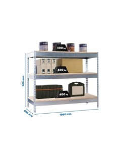 MESA DE TRABAJO METÁLICA SIMONRACK BASIC 3 GRIS MADERA 2