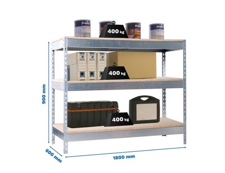 MESA DE TRABAJO METÁLICA SIMONRACK BASIC 3 GRIS MADERA
