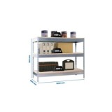 MESA DE TRABAJO METÁLICA SIMONRACK BASIC 3 GRIS MADERA