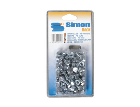 BLISTER 40 TORNILLOS + 40 TUERCAS M8X15 SIMONRACK