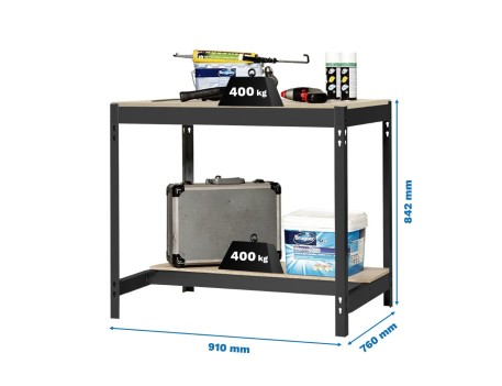 BANCO TRABAJO SIMONWORK BT0 900X750 ANTRACITA/MADERA