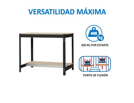 BANCO TRABAJO SIMONWORK BT0 900X750 ANTRACITA/MADERA