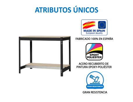 BANCO TRABAJO SIMONWORK BT0 900X750 ANTRACITA/MADERA