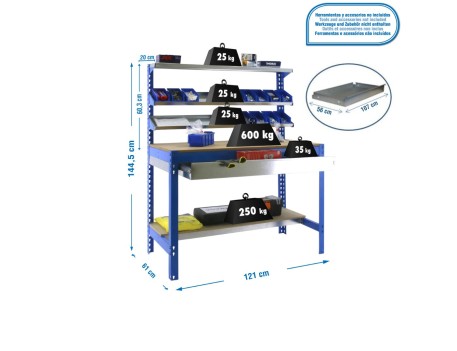BANCO TRABAJO SIMONWORK BT1 BOX 1200 AZUL/MADERA