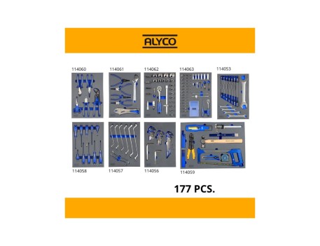 COMPOSICIÓN 177 HERRAMIENTAS PARA CARROS 5 CAJONES ALYCO