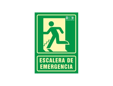 SEÑAL FOTOLUMINISCENTE ESCALERA EMERGENCIA IZQUIERDA