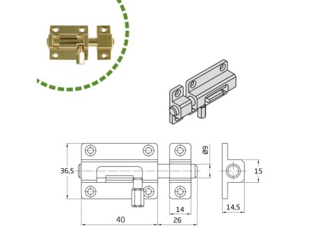 PASADOR 700-40 LATON PULIDO DISPLAY AMIG
