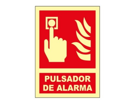 SEÑAL A4 CLASE B FOTOLUM. PULSADOR ALARM
