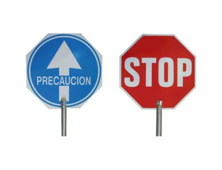 SEÑAL PASE-STOP PLACA PVC/VINILO N-1