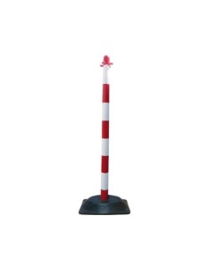 POSTE PVC SEÑALIZACION ROJO/BLAN BASE PE