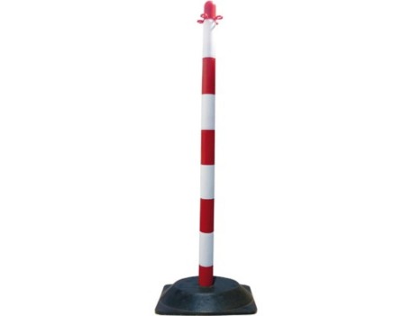 POSTE PVC SEÑALIZACION ROJO/BLAN BASE PE