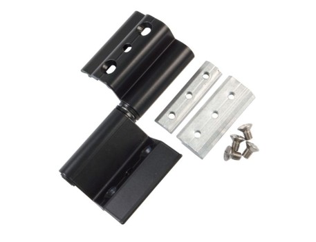 BISAGRA DE ALUMINIO PARA VENTANA PERFIL 40X20 IZQUIERDA NEGRA AMIG