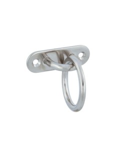 PLACA DE AMARRE OVALADA CON ANILLA 80X26MM INOX AISI 316 AMIG