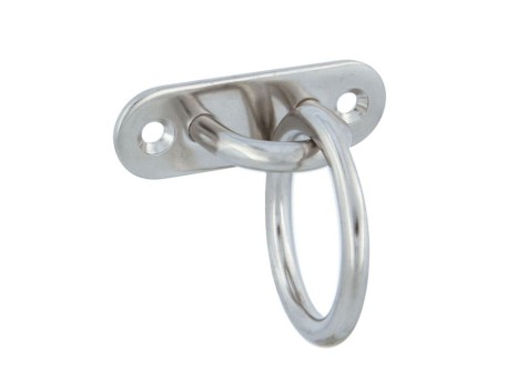 PLACA DE AMARRE OVALADA CON ANILLA 80X26MM INOX AISI 316 AMIG