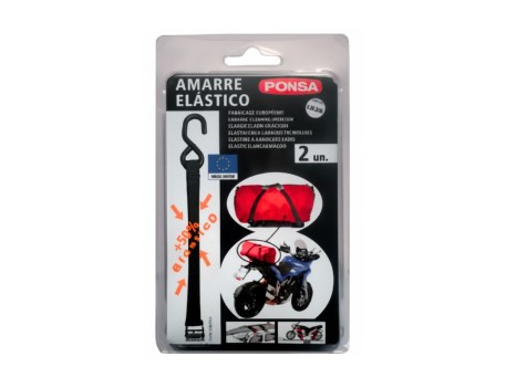 AMARRE ELÁSTICO 25MM PONSA BANDA POLIÉSTER GANCHO PLASTIFICADO