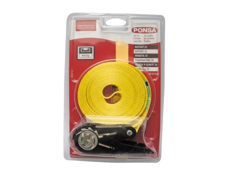 RATCHET PONSA 25MM CON GANCHO CERRADO 5M - TRINQUETE PARA AMARRE DE CARGA
